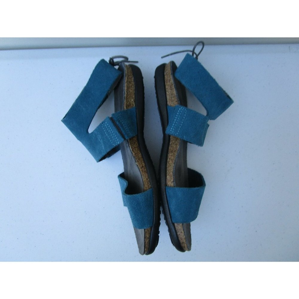 Naot Women's Sandals Blue Leather Ankle Tie Straps Size 6M - Picture 6 of 8